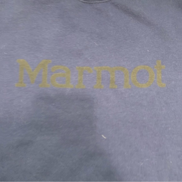 Marmot Navy Crewneck Sweatshirt (Size: Medium) [SLIGHT STAIN ON SLEEVE SEE PICS] - Picture 2 of 9